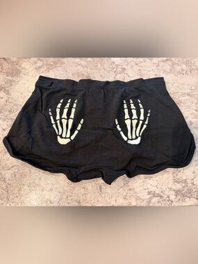 VS PINK Cotton Dorm Boyshort Panty Skeleton Hands Glow in the Dark NWT Large